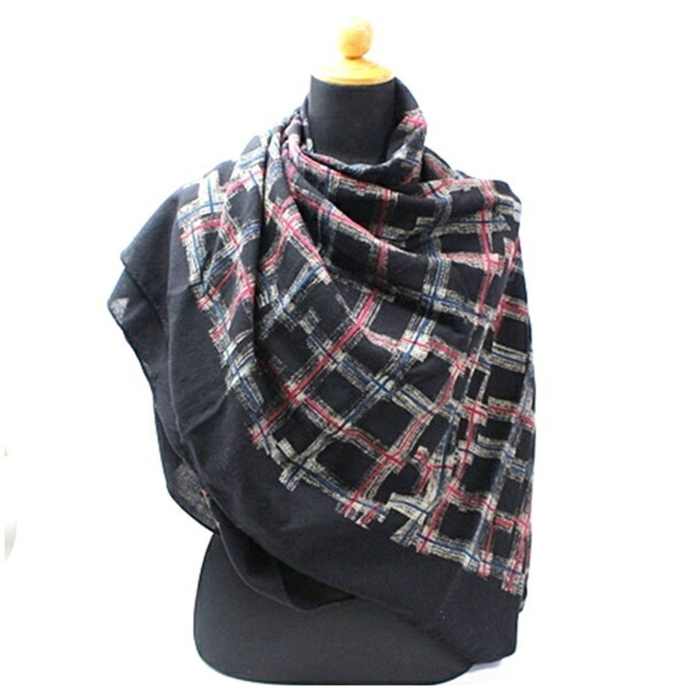 Giorgio Armani Large Scarf/Muffler/Stole, Black x Multicolor, GIORGIO ARMANI,...